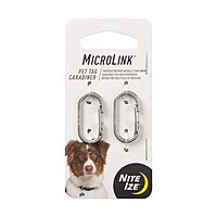 Nite Ize MicroLink Pet Tag Carabiner, Stainless Steel Cat and Dog Tag Clip, 2 Count (Pack of 1) LABEL