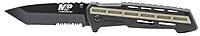 Smith & Wesson M&P AR Overmold 8.2in High Carbon S.S. Folding Knife with 3.5in Serrated Tanto Blade and Rubber Handle for Outdoor Survival and EDC Box