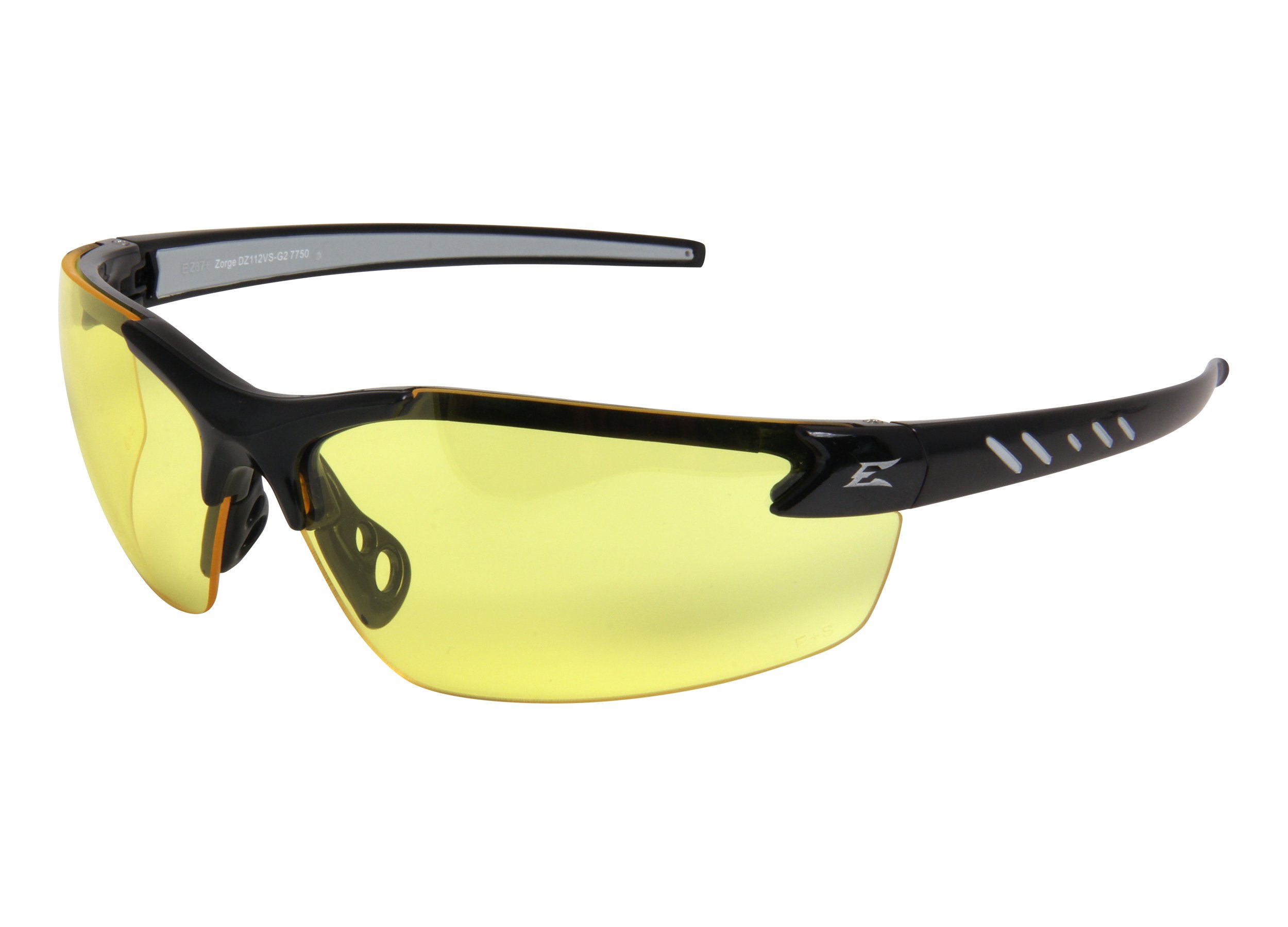 Edge Eyewear Zorge G2 Yellow Safety Glasses - Anti-Fog, Scratch-Resistant, Polycarbonate, Frameless, UV Protection