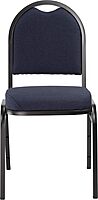 National Public Seating 9200 Series: Dome-Back Premium Fabric Upholstered Banquet Stack Chair, Midnight Blue Seat/Black Sandtex Frame, Set Of 2