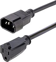 StarTech.com IEC 320 C14 to NEMA 5-15R Power Extension Cord, 18AWG 125V/10A