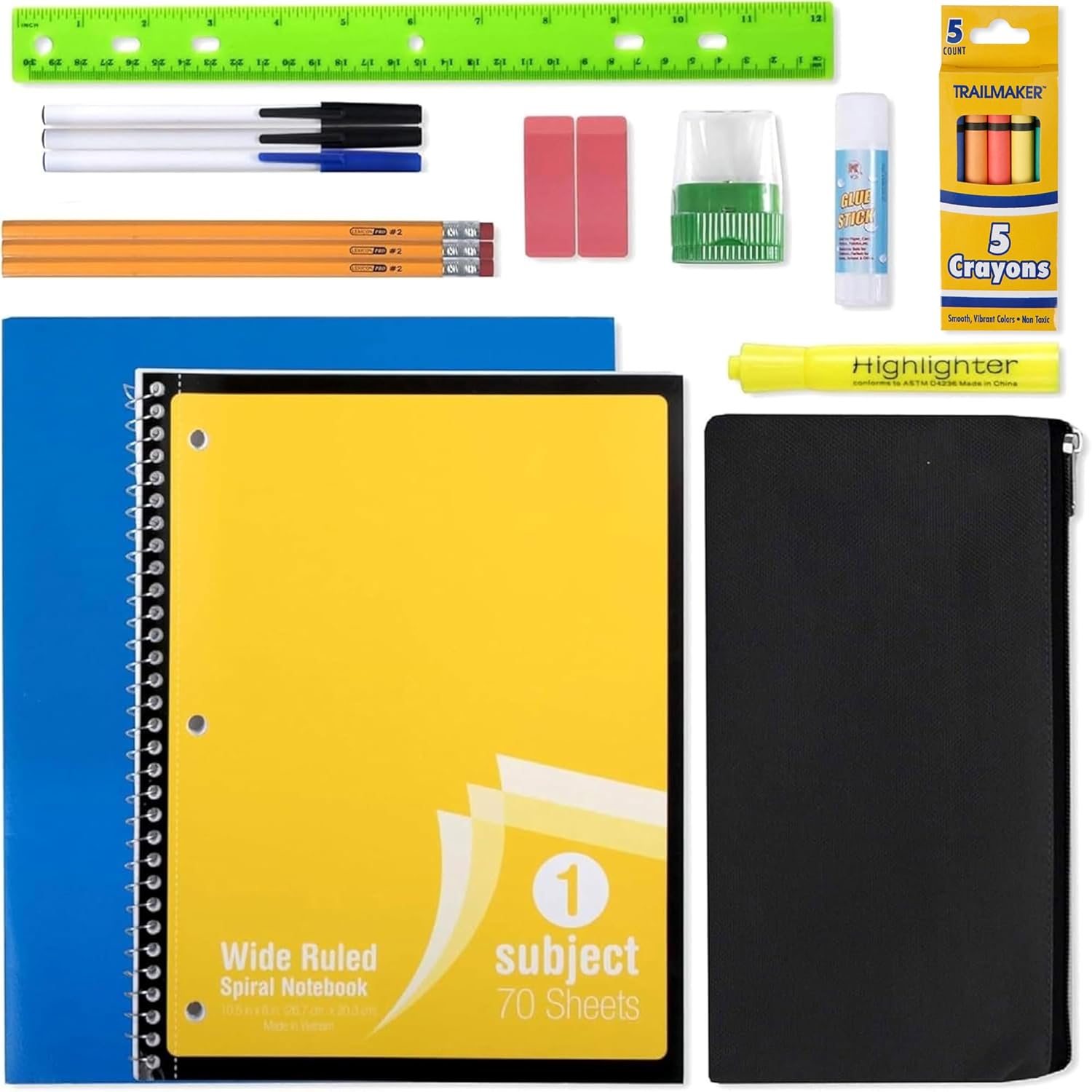 20 Piece School Supplies Pack for K-12 Back to School Supplies Bundle for School Students, Boys and Girls