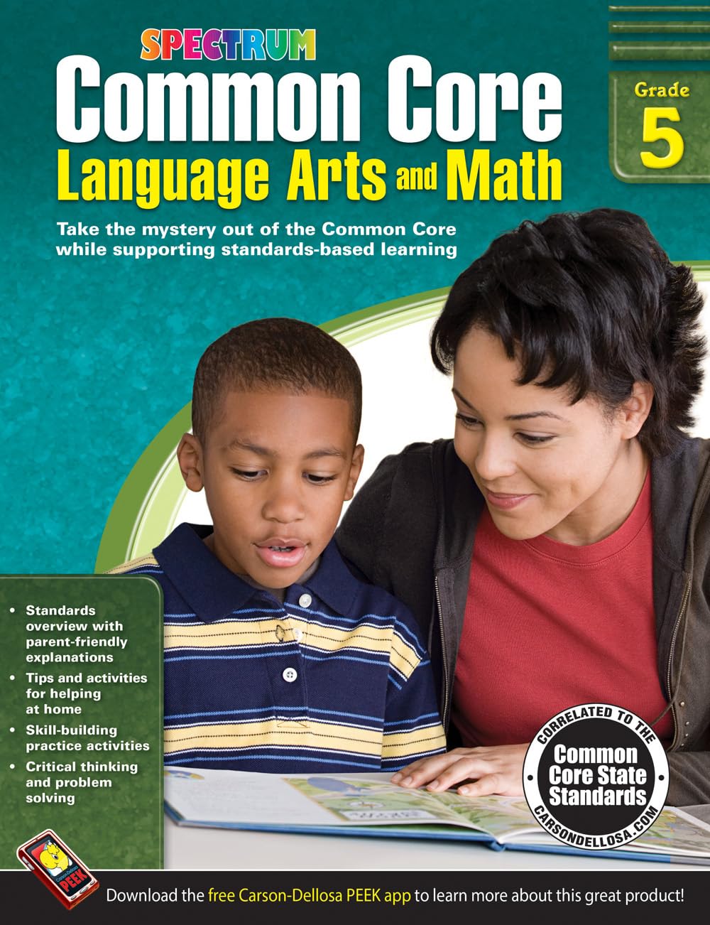 Spectrum Common Core 5th Grade Workbooks All Subjects, Language Arts, Math, Reading, Writing, Parts of Speech, Spelling