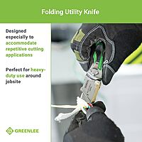 Greenlee 0652-22 8.9" Folding Utility Knife with Retractable 3-Position Serrated Blade, Silver/Green