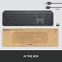 Logitech MX Keys Wireless Illuminated Keyboard for Business, Quiet Perfect-Stroke Keys, Logi Bolt Technology, Bluetooth, Rechargeable, Globally Certified, Windows/Mac/Chrome/Linux - Graphite
