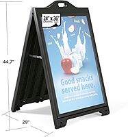 AZAR DISPLAYS Double-Sided Sidewalk A-Frame Sign w/Protective Lens