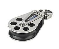 Schaefer Single 5 Series Block with Stainless Steel Cheeks and Delrin Plain Bearing Sheave,black