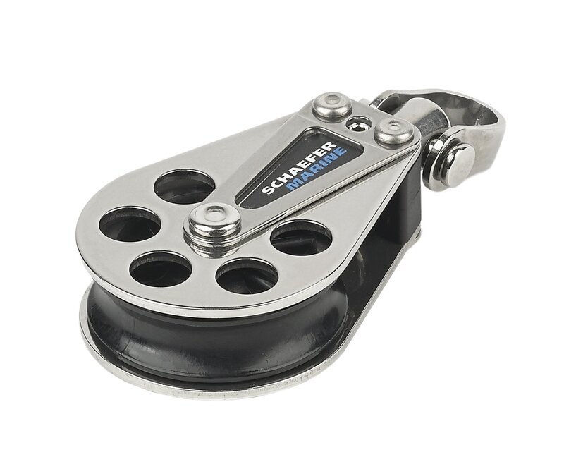 Schaefer Single 5 Series Block with Stainless Steel Cheeks and Delrin Plain Bearing Sheave,black