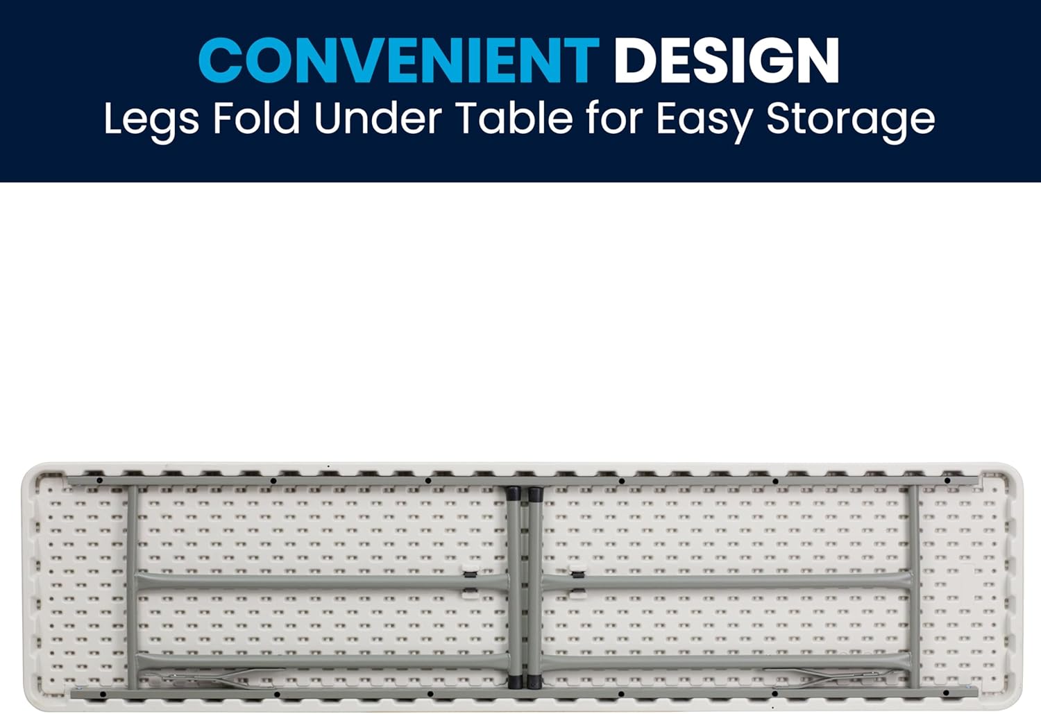 Flash Furniture Kathryn 6' Rectangular Plastic Folding Table, Long Plastic Foldable Table for Indoor/Outdoor Events