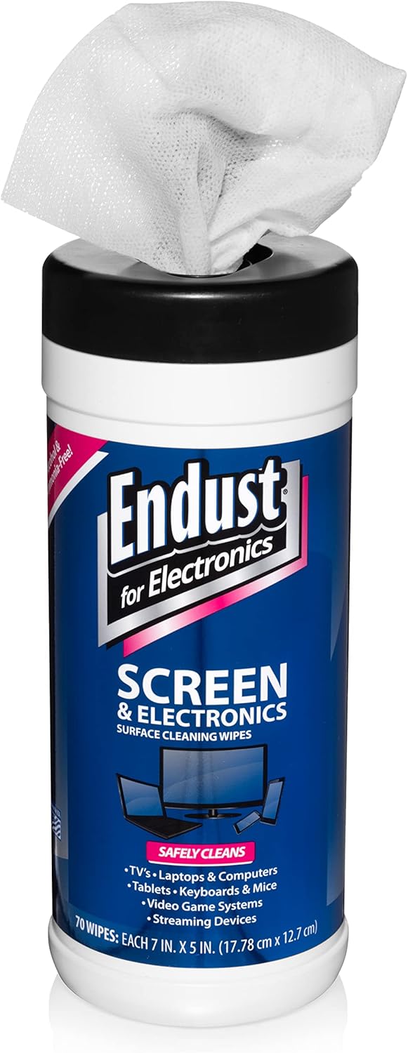 Endust for Electronics; Screen & Surface Cleaning Wipes, Great LCD and Plasma Wipes, 70 Wipes (11506) 1 Count (Pack of 1)