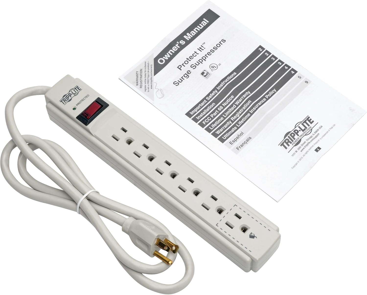 TRIPP LITE Protect It! 6-Outlet Surge Protector Power Strip