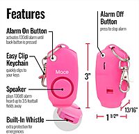 MACE Personal Safety Alarm & Pepper Spray Kit - 130dB Siren 10 ft Range
