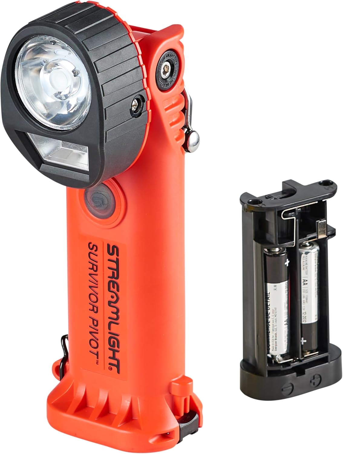 Streamlight 91800 Survivor Pivot 325-Lumen Right Angle Articulating Dual Beam Flashlight with Alkaline Batteries and Clip