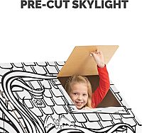 Bankers Box at Play Color in Halloween Playhouse, Cardboard Playhouse and Life Size Craft Activity for Kids and Families