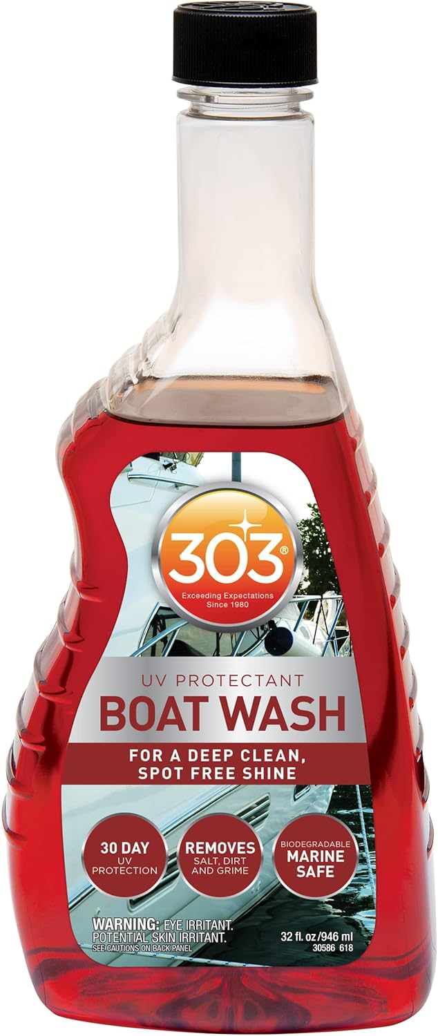 303 Products Marine Boat Wash with UV Protectant - For A Deep Clean, Spot Free Shine - 30 Day UV Protection - Removes Salt