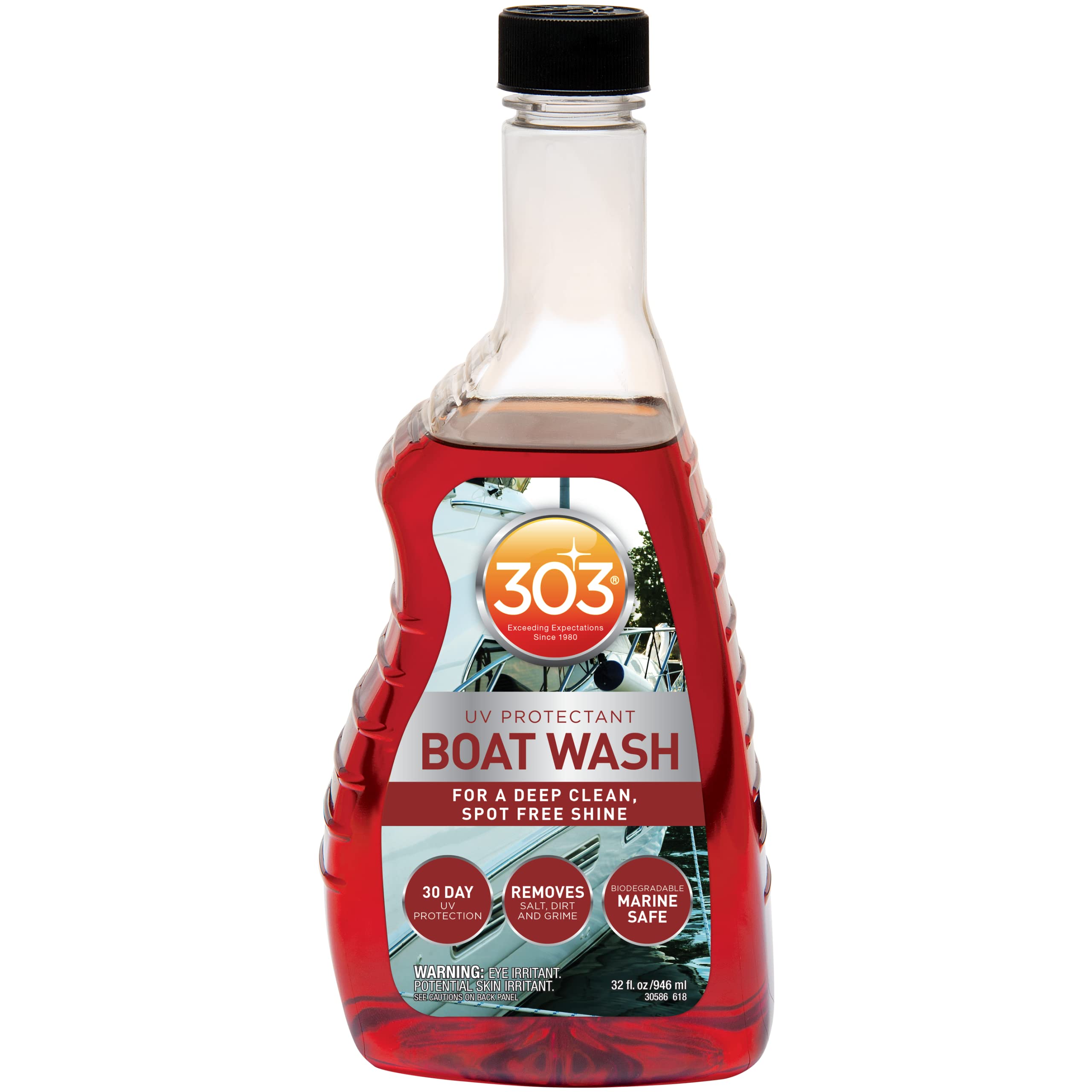 303 Products Marine Boat Wash with UV Protectant - For A Deep Clean, Spot Free Shine - 30 Day UV Protection - Removes Salt