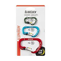 Nite Ize Slidelock Aluminum Locking Carabiner - Keychain Carabiner with Locking Gate - Carabiner Clip for Keys, Camping Accessories, & More - Assorted Sizes, Assorted Colors (3 Pack) Aluminum Assorted