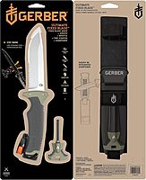 Gerber Gear Ultimate Survival Knife - Fixed Blade Knife with Fire Starter, Sharpener, and Emergency Whistle