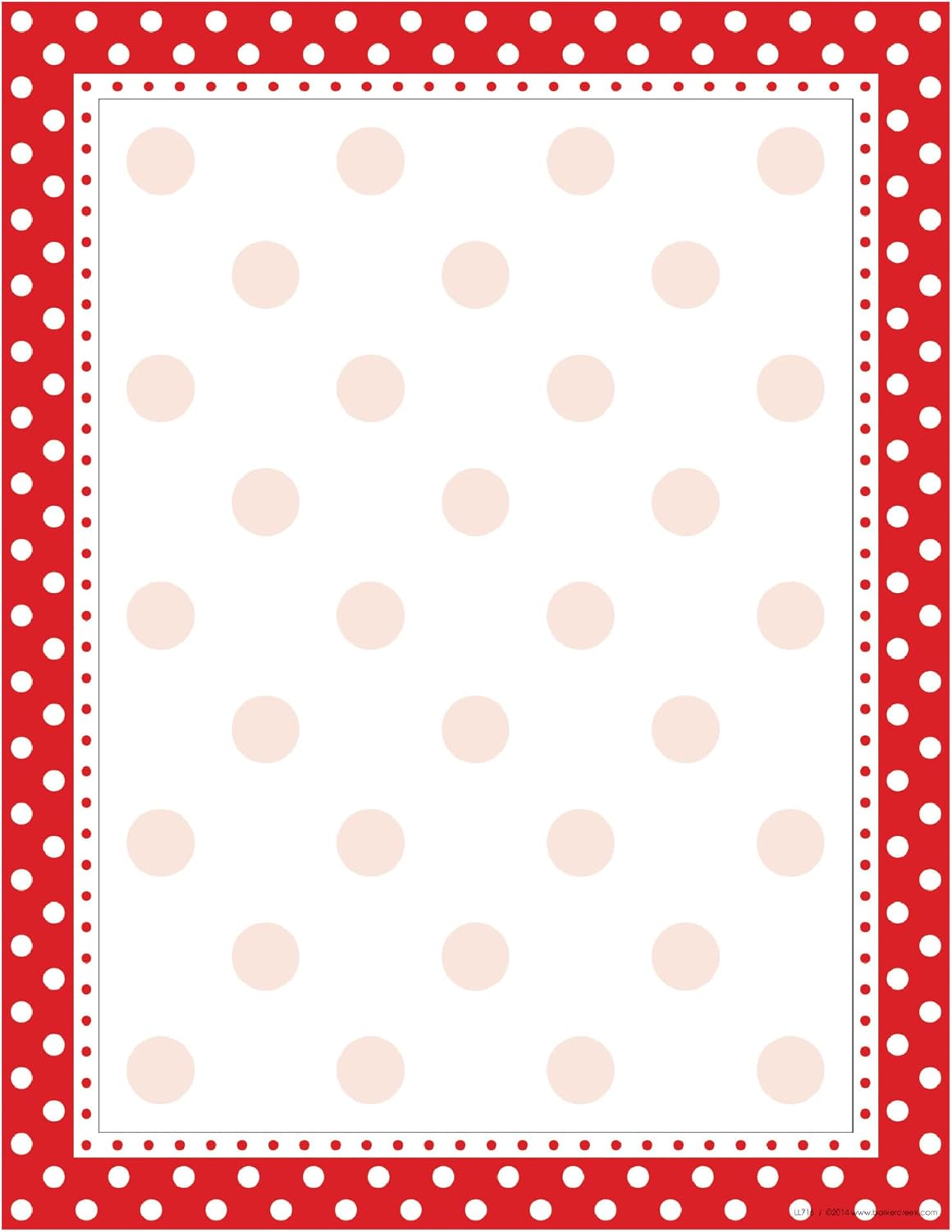 Barker Creek Red/White Dots Computer Paper, 8-1/2 x 11 Inches, 50 Sheets
