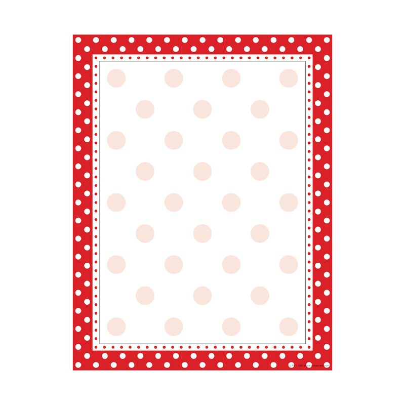 Barker Creek Red/White Dots Computer Paper, 8-1/2 x 11 Inches, 50 Sheets