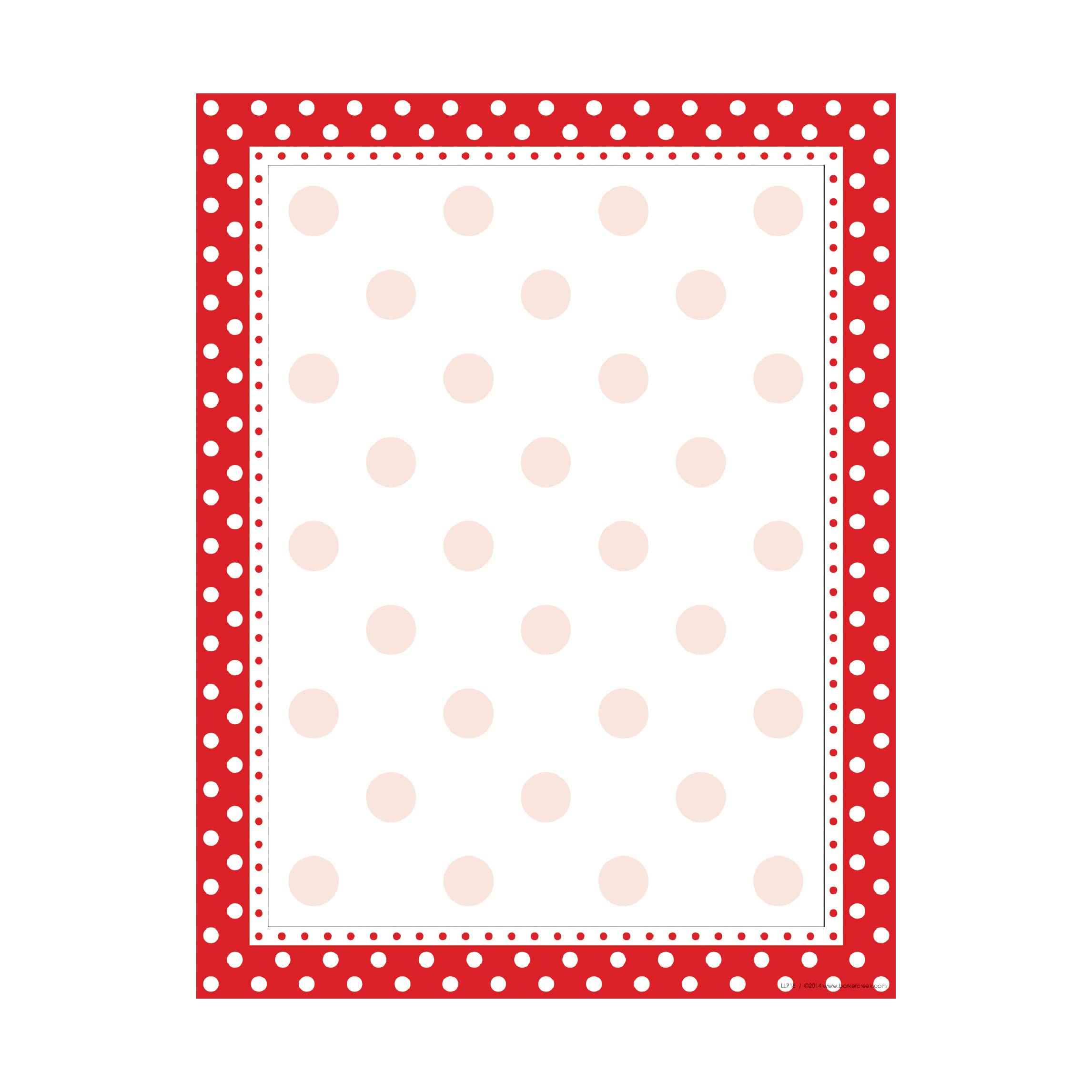 Barker Creek Red/White Dots Computer Paper, 8-1/2 x 11 Inches, 50 Sheets