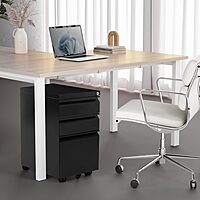 Mount-It! 3 Drawer Mobile File Cabinet with Lock and Wheels