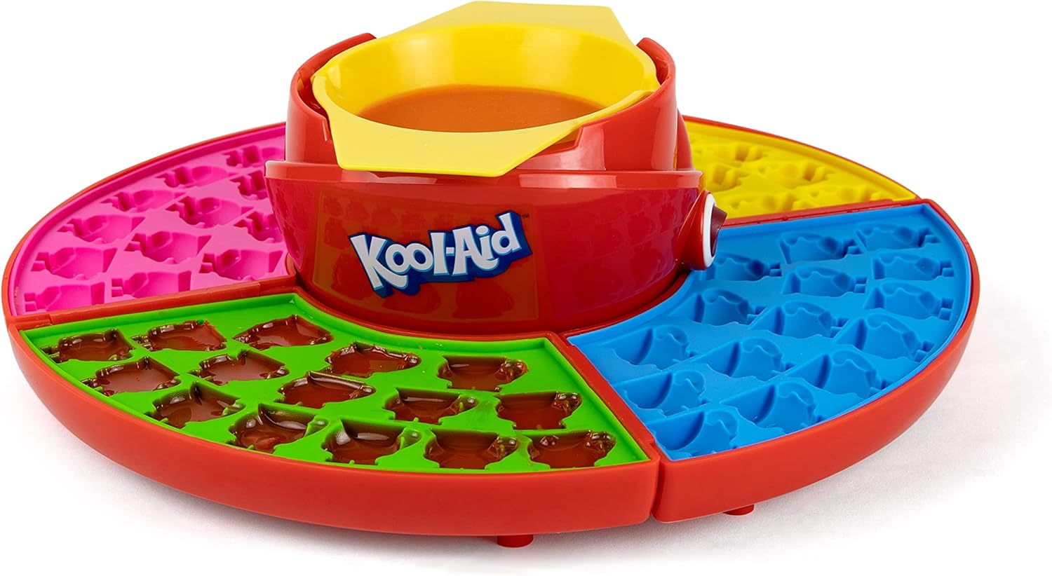 Nostalgia KAGCM200RD Gummy Candy Making Kit-Silicone Kool-Aid Man Shaped Molds Heated Base and Melting Pot Included-Family Friendly, Medium, Red