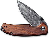 CIVIVI Pintail Flipper Pocket Knife for EDC, Liner Lock Knife 2.97'' Damascus Blade Cuibourtia Wood Handle C2020DS-2
