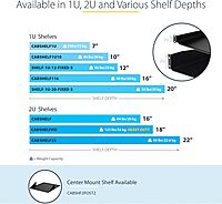 StarTech.com Universal Server Rack Shelf - Fixed Cantilever Tray for 19in Racks
