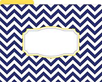 BARKER CREEK Designer File Folders, Nautical Chevron, Multicolor Chevrons on Outside, Bright Colors on Inside, Letter Size