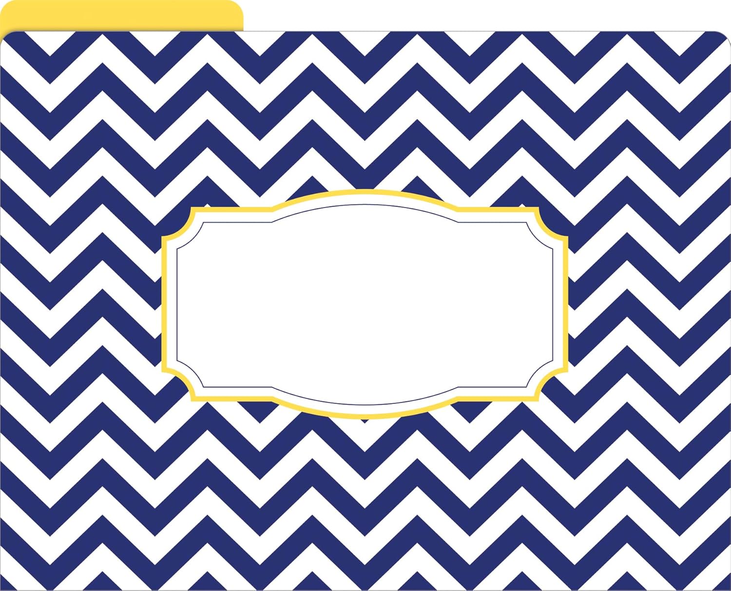 BARKER CREEK Designer File Folders, Nautical Chevron, Multicolor Chevrons on Outside, Bright Colors on Inside, Letter Size
