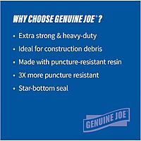 Genuine Joe GJO01535 Heavy Duty Low-Density Puncture Resistant Can Liner, 60 gallon Capacity, 56" Length x 39" Width x 1.50 mil Thickness, Black (Box of 50)