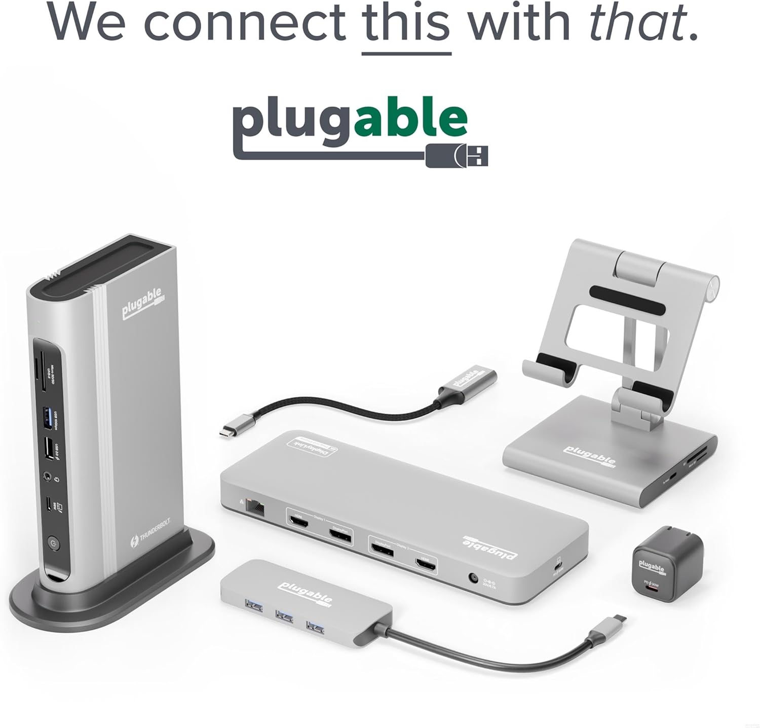 Plugable 7-in-1 USB C Hub Multiport Adapter with Ethernet Driverless Compatibility with Mac, Windows, iPhone 15, Chromebook