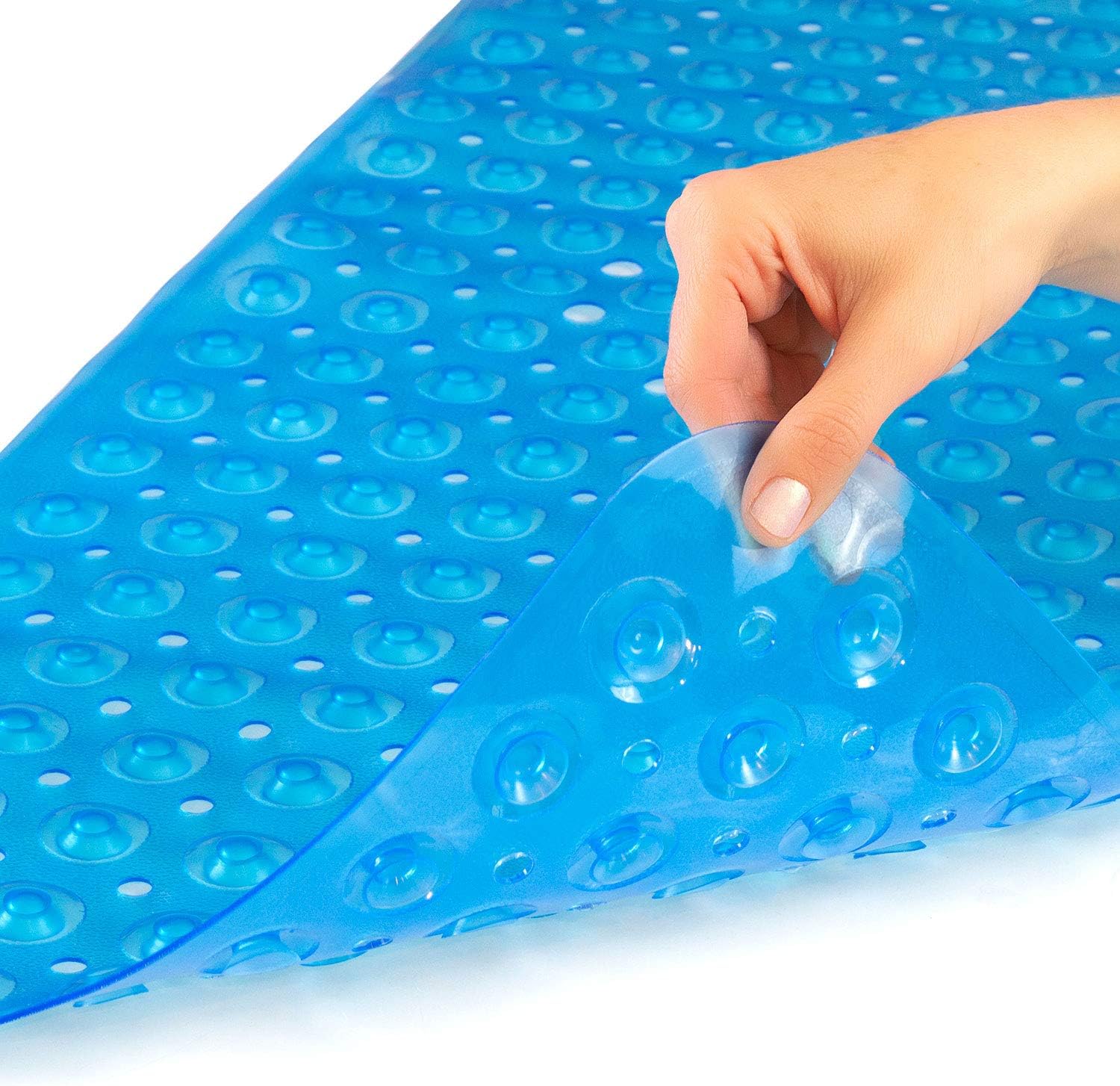 HealthSmart Bath Mat Extra Large No Slip Shower & Bathtub Mat with Suction Cups and Drain Holes for Anti-slip Grip