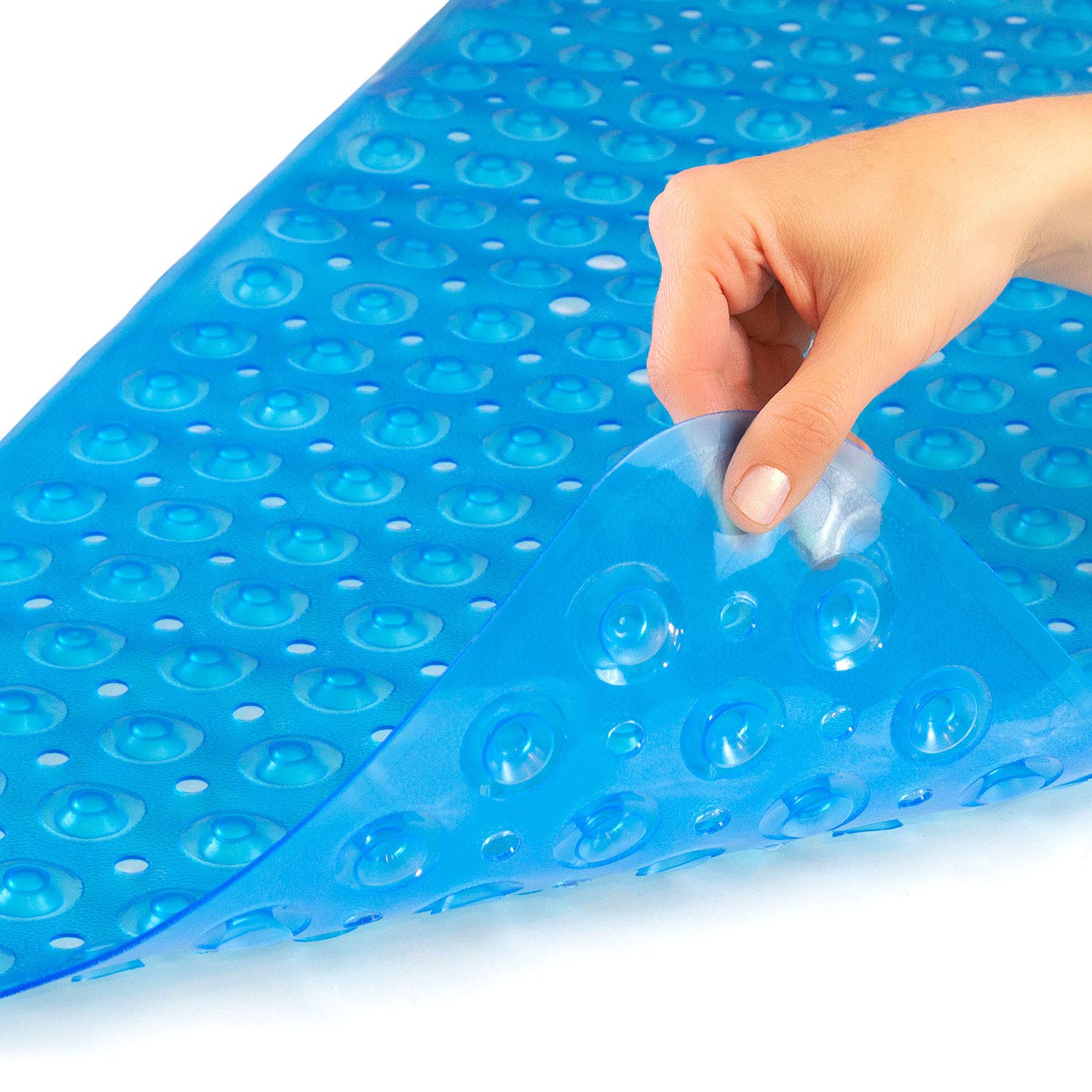 HealthSmart Bath Mat Extra Large No Slip Shower & Bathtub Mat with Suction Cups and Drain Holes for Anti-slip Grip