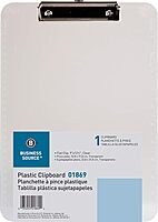 Transparent Plastic Clipboard, Flat Clip, 9"x12-1/2", Smoke (SPR01870)