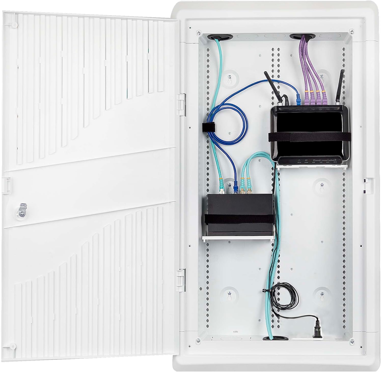 StarTech.com 28-Inch Wall-Mount Media Enclosure, Cable Management Box for Network Distribution, Structured Media Enclosure