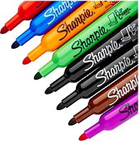 Sharpie Flip Chart Markers, Bullet Tip, Assorted Colors, 8 Count - Low-Odor, Squeak-Free