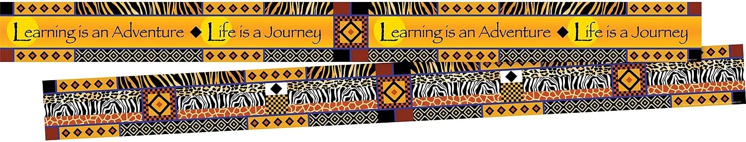 Barker Creek Double-Sided Border 2-Pack, Africa, Decorate Galore with 70' of Border