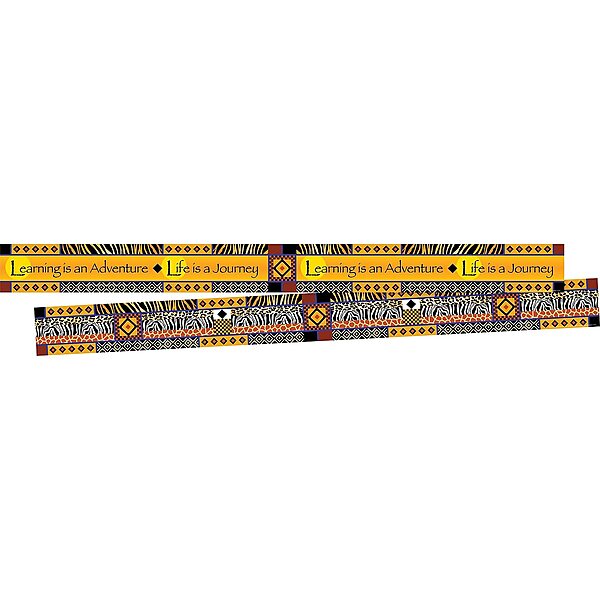 Barker Creek Double-Sided Border 2-Pack, Africa, Decorate Galore with 70' of Border, Coordinating Designs Printed On Both Sides for Twice The Value, 3" x 70' (3664)