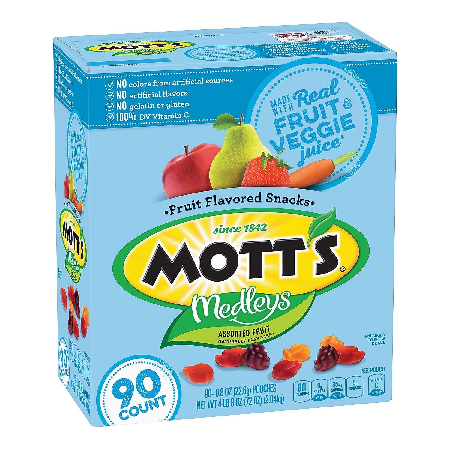 Mott's Medleys Gluten Free Assorted Fruit Snacks, 0.8 oz., 48 Packs/Box (209-00325)