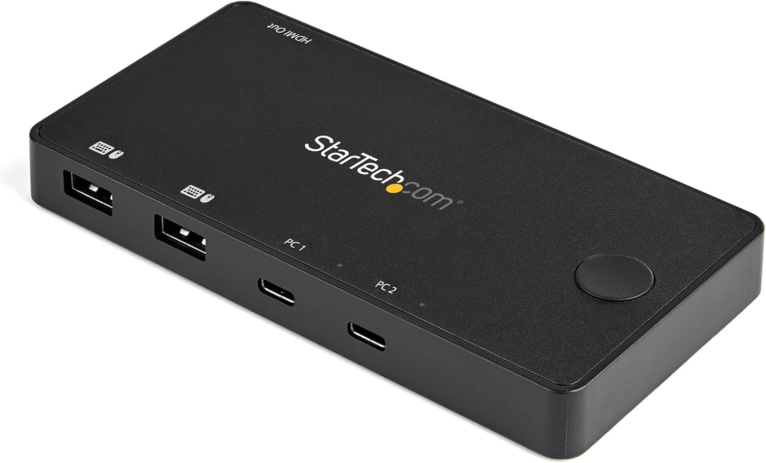 StarTech.com 2 Port USB C KVM Switch - 4K 60Hz HDMI - Compact Dual Port UHD USB Type C Desktop Mini KVM Switch with USB C