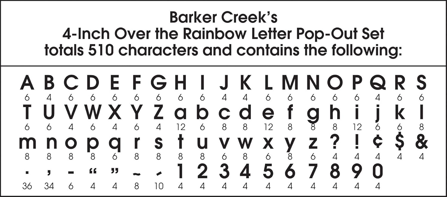 Barker Creek 4" Letter Pop-Outs 2-Pack, Over The Rainbow, Jazz Up Your Bulletin Boards with These Colorful Letters