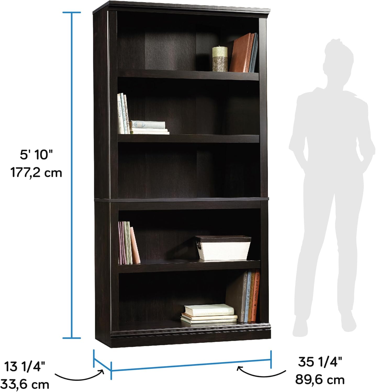 Sauder Select 5-Shelf Engineered Wood Bookcase