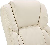Serta Executive Office Chair, Adjustable Ergonomic Computer Chair with Layered Body Pillows, Waterfall Seat Edge, Bonded Leather, Ivory White