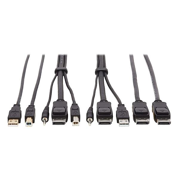Tripp Lite DisplayPort KVM Cable Kit 4K USB 3.5mm 3xM/USB mm DP mm 6ft (P783-006-DPU)