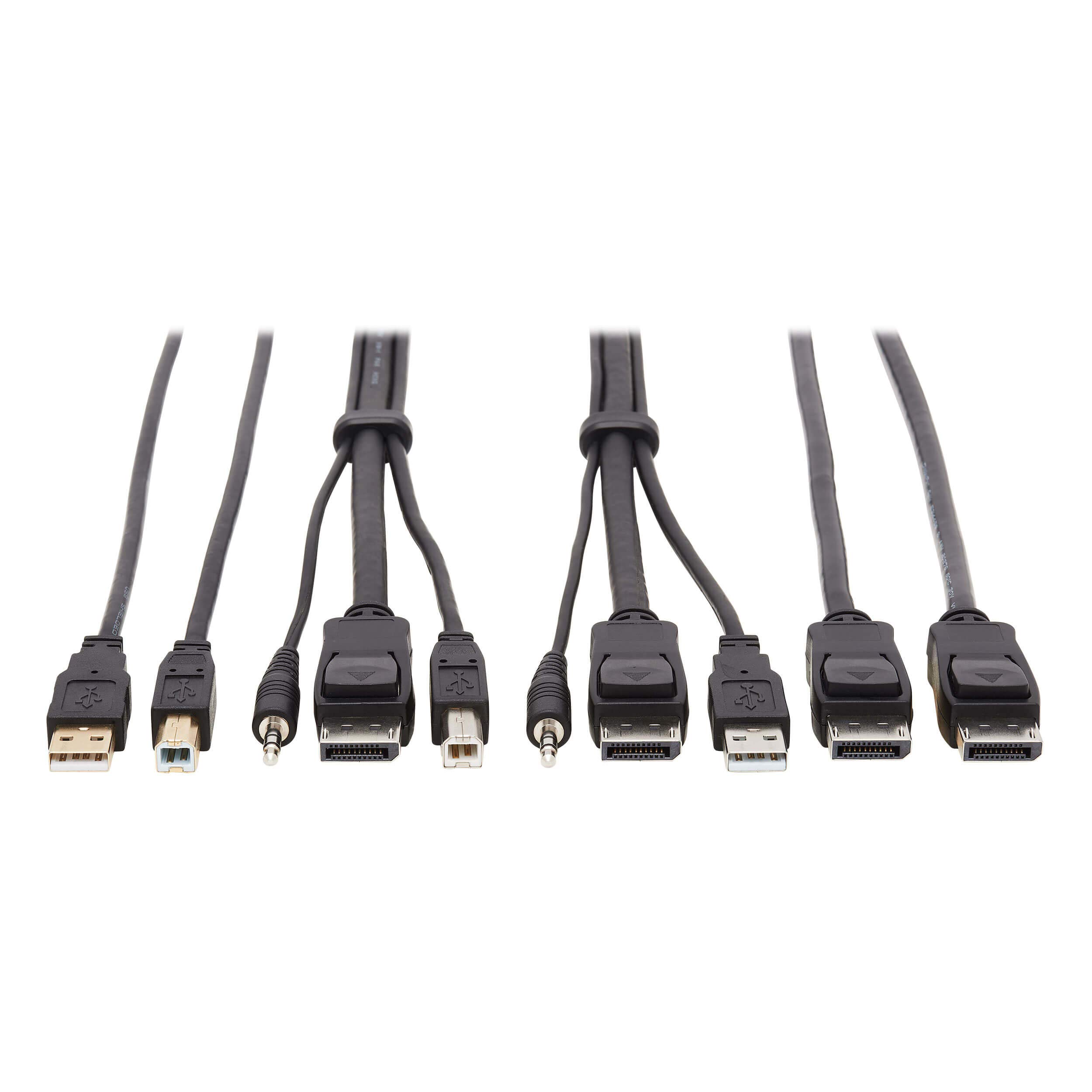 Tripp Lite DisplayPort KVM Cable Kit 4K USB 3.5mm 3xM/USB mm DP mm 6ft (P783-006-DPU)