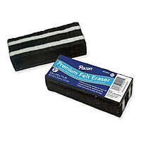 Pacon® Chalk & Whiteboard Eraser, Premium, 6 Black & White Felt Strips, Double-Stitched, Reinforced Backing, 5", Pack of 12