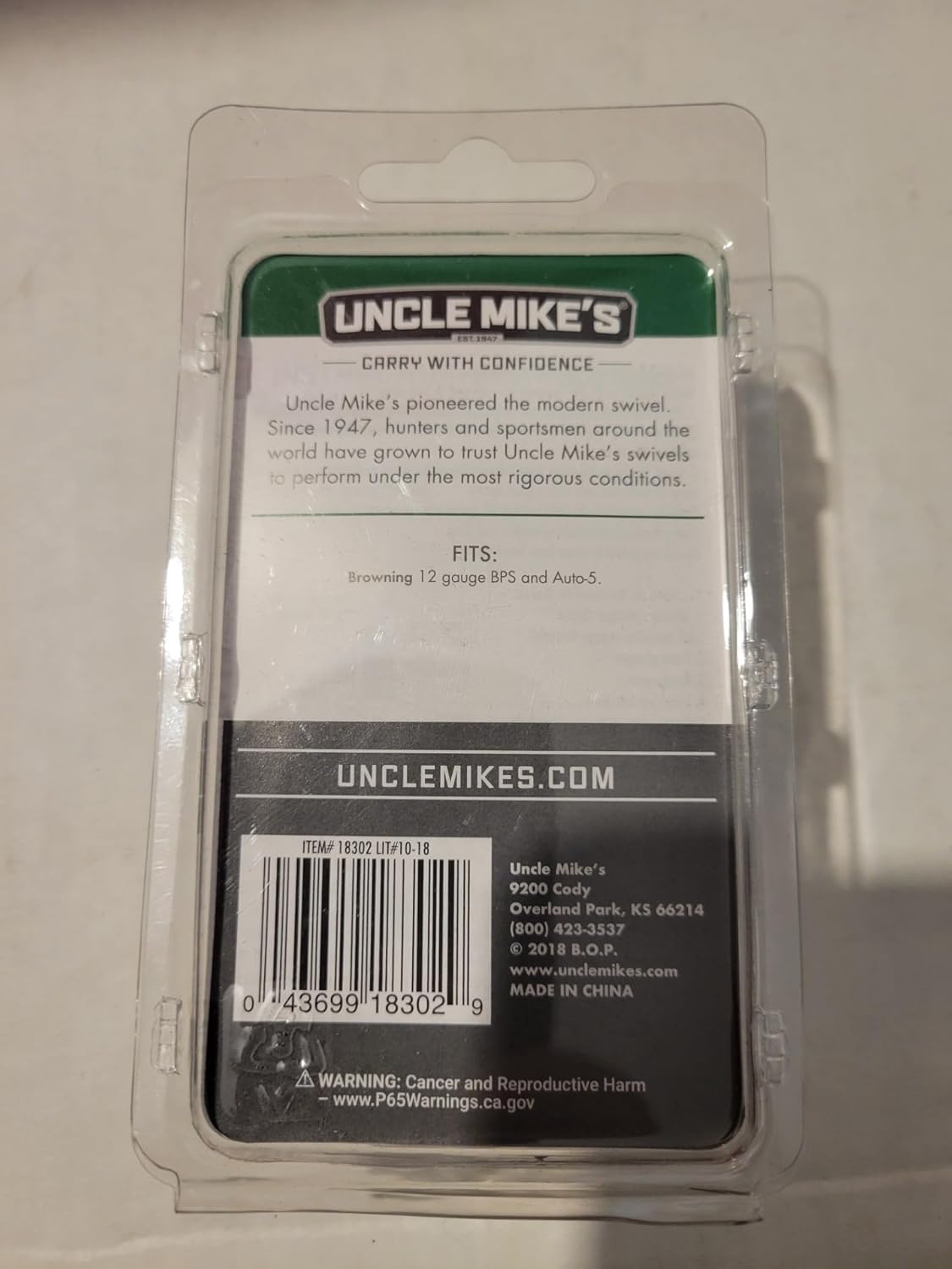 Uncle Mike's Quick Detachable Super Swivels 18302 — Shotgun Swivel Cap Set for Browning BPS & A5 (12 Gauge)