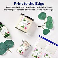 Avery Glossy White Square Labels, Sure Feed Technology, 2-1/8" x 2-1/8", 120 Glossy White Labels, Print-to-The-Edge